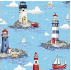 Nautical - Lighthouses Blue 2499B