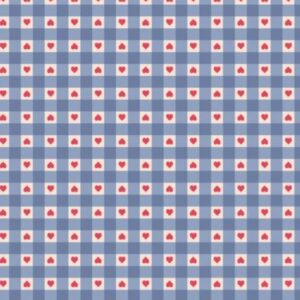 Heart Gingham Blue