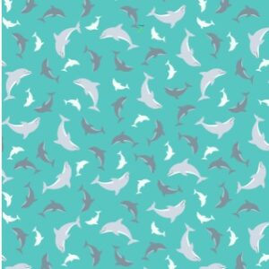 Dolphins on Turquoise (Glow in the dark)