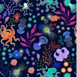 Under the Sea on Dark Blue (Glow in the dark)