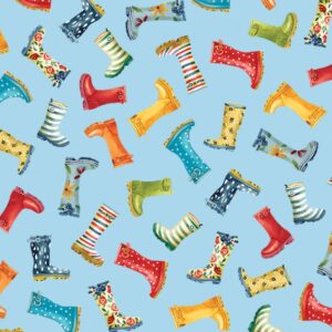 Town Fair Wellies by Michael Miller