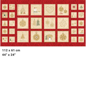 Frosty Snowflake Red Panel 4595-483