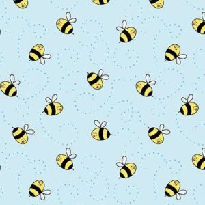 Sunny Honey Bees Blue 1577B