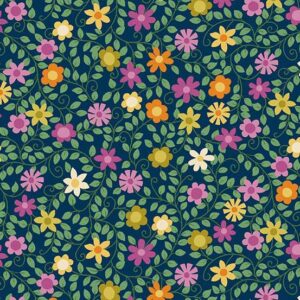 Whimsy Garden Navy 1653B
